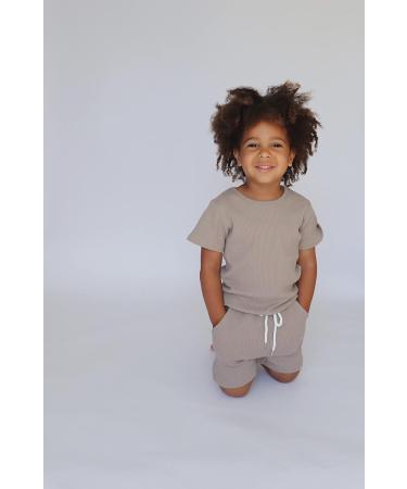 DreamBuy Ribbed Pyjama 1-2 Years Taupe | Unisex Baby & Kids Loungewear | Men's and Women's Tracksuit - Buy Online on SooperMarket.com