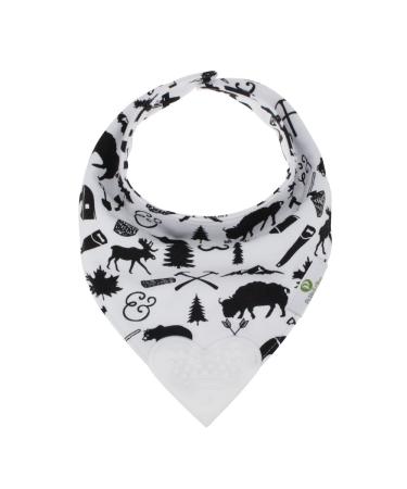 Pickle & Olive Reversible Baby Teething Bibs with Heart Shaped Teether - Monochrome (Set of 2) - Buy Online on SooperMarket.com