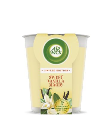 Air Wick WohlleVentuftkerze XL in the glass-fragrance: Sweet Vanilla Magic-up to 40 hours of burning time-contains natural essential oils-220 g fragrance candle