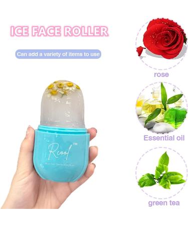 Rcool Ice Face Roller & Gua Sha - Premium Facial Massager for Youthful Skin Reduce Fine Lines Shrink Pores & Acne - Blue Ice Roller for Face & Eyes - Buy Online on SooperMarket.com