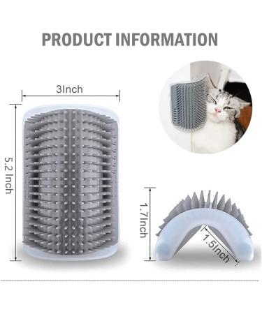 Cat Self Groomer Brushes with Catnip Wall Corner Groomers Soft Grooming Brush Scratcher and Brush for Short Long Fur Cats Softer Massage Toy for Kitten Puppy (2 Pack Grey) - Buy Online on SooperMarket.com
