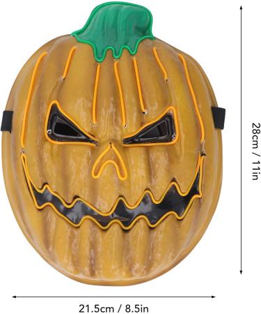 Topyond LED Pumpkin Mask Pumpkin Light Face Cover Scary Pumpkin Adjustable Glowing Facial Cover for Halloween Party Cosplay Decoration - Buy Online on SooperMarket.com