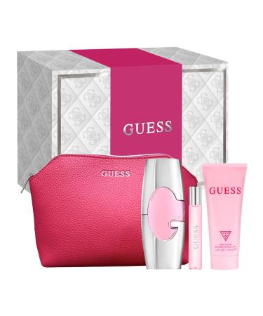 Guess 2.5oz EDP Spray 0.5oz EDP Spray 3.4oz Body Lotion Pouch Women 4 Pc Gift Set