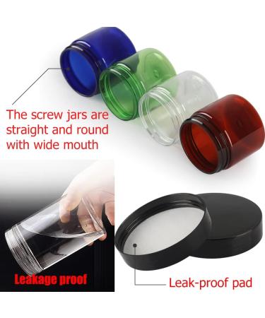 Tianzd 12-Pack 250ml Transparent Plastic Cream Containers with Black Lid & Spatulas - Ideal for Cosmetics Travel & DIY - Buy Online on SooperMarket.com