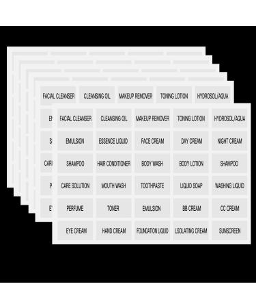 KSIWRE 300 PCS Waterproof Labels for Travel Size Bottles Clear Bathroom and Beauty Organization Labels Travel Bottle Labels for Shampoo Conditioner Lotion Cream Refillable Bottle Stickers
