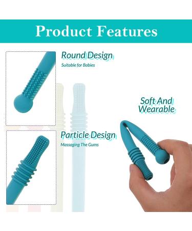 Buy Baby Bite Tube & Soft Food Silicone Toy for Toddlers | Sensory Exploration & Teething Relief - 0-6 Months (Blue & Pink) | International Shipping - Buy Online on SooperMarket.com