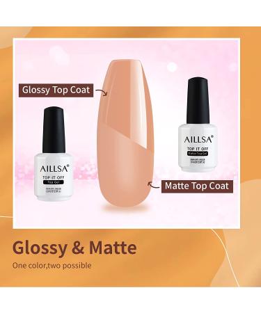 AILLSA 3PCS Base and Top Coat Set - No Wipe Matte & Mirror Gloss | Long-Lasting Gel Nail Polish | UV LED Soak Off | Nail Art DIY - Buy Online on SooperMarket.com