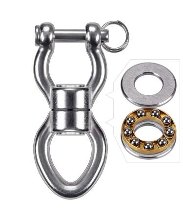 SELEWARE Silent Bearing Swing Swivel, 360 Rotational Device Hanging Accessory with Removeable Buckle for Tree Swing, Hammock Chair, Climbing Rope, Yoga, Kids Swing Swivel 1200LB Capacity Swivel - Style A