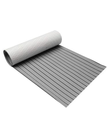 EVA Foam Faux Teak Sheet Boat Yacht Synthetic Teak Decking Marine Mat 35in x 94in Grey With Black Seam Lines