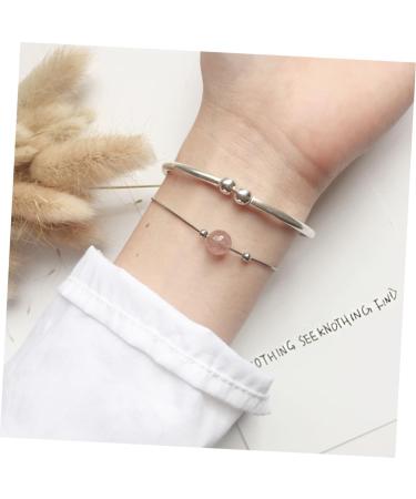 KESYOO Thin Bracelet Delicate Bracelet Cube Bracelet Jewelry Strawberry Crystal Silver Bracelet - Buy Online on SooperMarket.com
