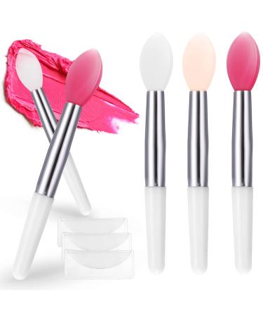 WLLHYF Silicone Lip Brushes Colorful Lipstick Applicator Brushes Reusable Silicone Lip Brushes for Lipstick Lip Mask Makeup Brushes(3pcs)