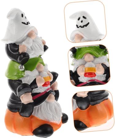 GANAZONO 2pcs Resin Halloween Pumpkin Halloween Resin Gnome Statue Halloween Swedish - Buy Online on SooperMarket.com