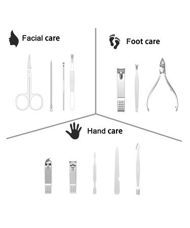 Cater Manicure Nail Clippers Set - Professional 12Pcs Grooming Kit with Luxurious Travel Case - Buy Online on SooperMarket.com