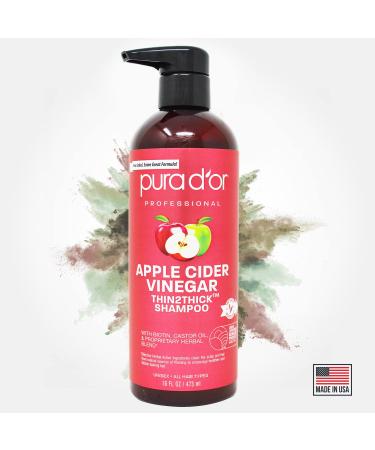 Pura D Apple Cider Vinegar Thin2Thick Shampoo 16 oz - Nourish & Volumize Hair - Buy Online on SooperMarket.com