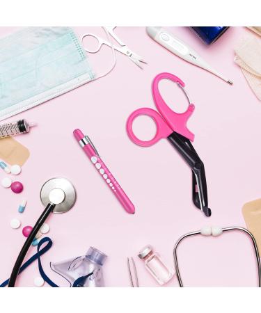 MOVOCA Nurse Penlight & Scissors Set - LED Penlight with Pupil Gauge, 7.5 Bandage Scissors EMT Trauma Shears - Hot Pink, Ideal for Doctors & Nurses - Buy Online on SooperMarket.com