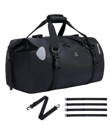 Haimont Waterproof Duffel Bag Roll-top Dry Duffel Bag with Quick-fixed Straps for Motorcycling, Rafting, Boating, SUP, Kayaking, Travel, 50L/70L Black 70L