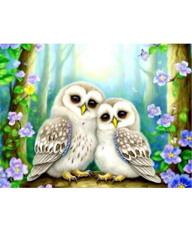 Reofrey DIY Diamond Painting Kits for Adults Owl  Diamond Art Animal Full Drill Round Rhinestone Diamond Painting Accessories  Cross Stitch Embroidery Canvas for Crafts Decor (30x40 cm/ 12x16 inch)
