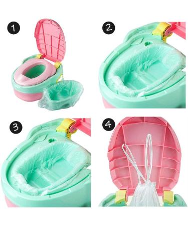 100 Pack Disposable Potty Chair Liners - Drawstring Training Toilet Seat Bags for Kids - Ideal for Outdoors & Travel - Buy Online on SooperMarket.com