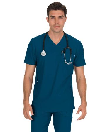 KOI Lite 667 Men's Force Scrub Top 3X-Large Plus Caribbean
