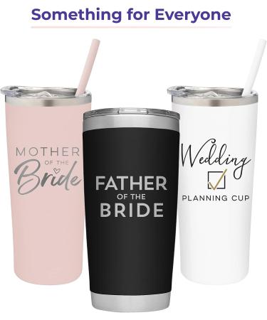 SassyCups Mother of the Bride Tumbler | Vacuum Insulated Stainless Steel | Bridal Party Gift | Engagement Announcement | 22oz (White) - Buy Online on SooperMarket.com