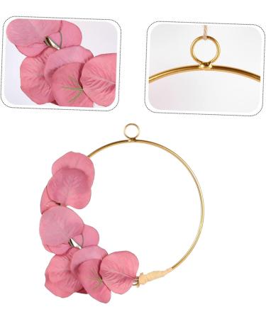 Cabilock Wrought Iron Gate Hanging Wreath Emblems Simulation Garland Hanging Garland Wall Decoration Door Rosy 20x20cm - Buy Online on SooperMarket.com