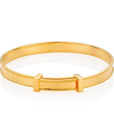 Molly Brown London 18ct Gold Plated Sterling Silver Heritage Baby Bangle. Christening Bangle | Baby Jewellery | Baby Keepsake | Baby Shower Gift