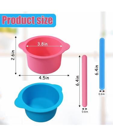 Silicone Wax Pot Insert Kit | Reuseable Liner & Spatulas | Hair Removal for Face & Underarms | Pink Blue - Buy Online on SooperMarket.com