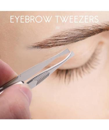 DATOZA Stainless Steel Eyelash & Eyebrow Tweezers with LED Light - Precision Beauty Tool for Flawless Grooming | Fast International Shipping - Buy Online on SooperMarket.com