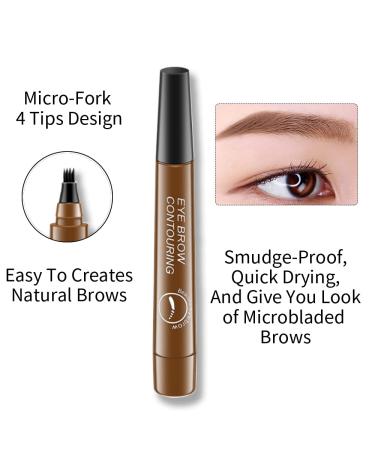 Upgrade Waterproof Microblading Eyebrow Pen - 24HR Long Lasting, Smudge-proof, Natural Look - Light Brown - Buy Online on SooperMarket.com