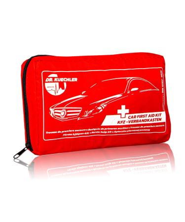 Dr.Kuechler Medical Original Quality Motor Pocket - Current DIN Norm 2024 DIN 13164 - STVO compliant - Auto - Car Wage Cooking Aid Pocket - Complete first aid set
