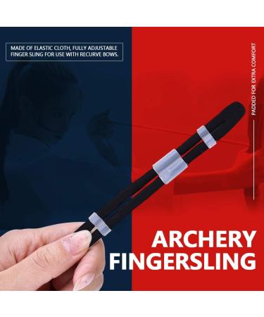 Adjustable Archery Finger Sling Soft Elastic Cloth for Recurve Bow Hunting - M Black - Buy Online on SooperMarket.com