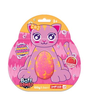Large Cat Bath Bomb on Gift Card from Zimpli Kids Ideal Party Bag Fillers for Children Pinata Favours Birthday Party Gifts for Boys & Girls Montessori Toy Bath Fizzers Animal Bath Bomb Present