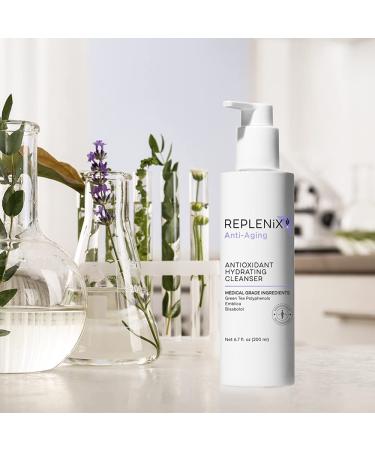 Replenix Antioxidant Hydrating Cleanser 6.7 oz - Medical Grade Anti-Aging Daily Facial Cleanser with Green Tea for Brightening - Buy Online on SooperMarket.com