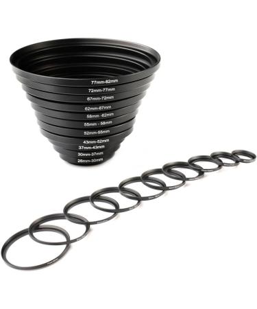 K&F Concept 11pcs Metal Stepping Rings Set for Canon Nikon DSLR Cameras - 26-30MM to 77-82MM Step Up Rings - Buy Online on SooperMarket.com