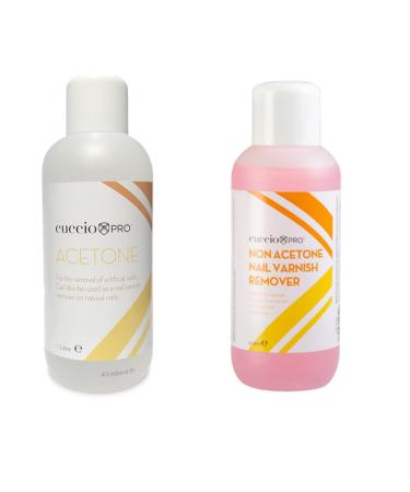 Cuccio 500ml Acetone & 500ml Nail Polish Remover Kit White