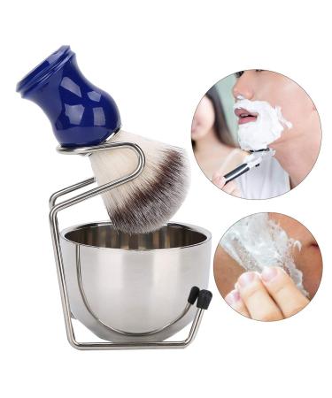 3PC Beard Shaving Set - Men's Razor Brush Bowl & Stainless Steel Stand | Soft Bristles & Durable Design - Buy Online on SooperMarket.com