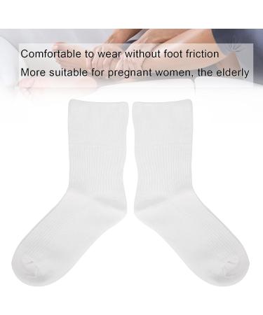 Diabetic Compression Socks for Elderly & Pregnant Women - Non-Binding Ankle Socks for Diabetic Foot Care (White) - Buy Online on SooperMarket.com