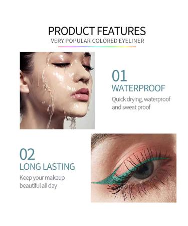 SUMEITANG 25 Colors Eyeliner Pencil Set - Rainbow Metallic Glitter Gel Pen Kit for Waterproof Eye Makeup - Buy Online on SooperMarket.com