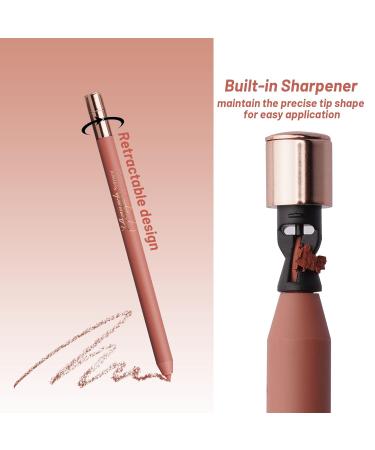 Miss Victoria Nude Lip Liner Pencil - Waterproof Automatic Nude Pink Lipliner with Sharpener | Long Lasting Creamy & Highly Pigmented for Perfect Lip Definition - Buy Online on SooperMarket.com