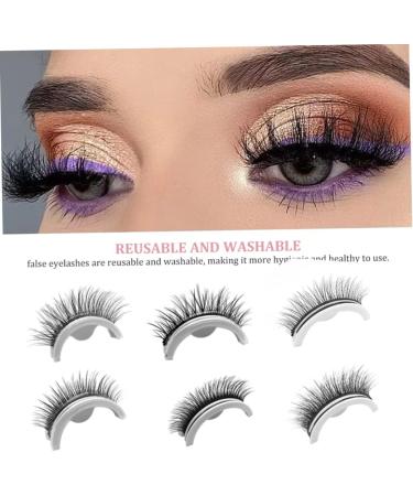 Reusable Self-Adhesive False Eyelashes 3D Makeup Lashes Eyelashes Easy To Put On Handmade False Eyelashes for Women and Girls Eye Makeup Tool 1Pair Style3 - Buy Online on SooperMarket.com