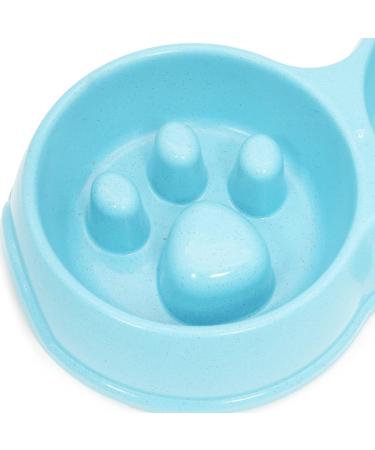 Double Slow Feeder Dog Bowl | Raised Non-Slip Stainless Steel Cat Food & Water Bowl | Detachable Blue Cat Bowl - Buy Online on SooperMarket.com