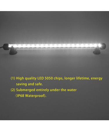 15 Inch LED Aquarium Light Submersible Crystal Glass Fish Tank Bar, IP68 Waterproof White LEDs - Buy Online on SooperMarket.com