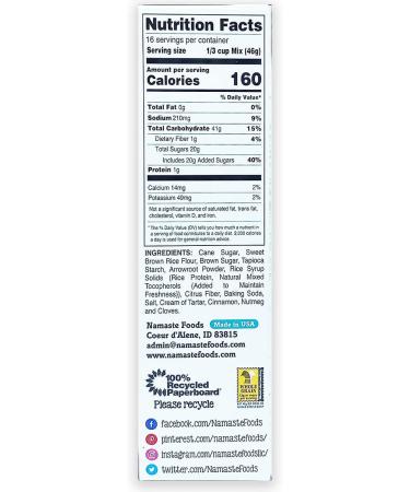 Namaste Foods Gluten Free Spice Cake Mix 737g (Pack of 6) - Buy Online on SooperMarket.com