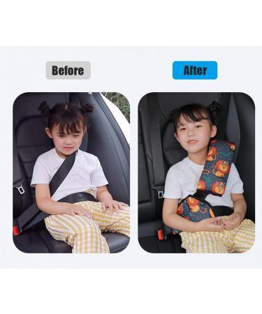 Cartoon Lion Kids Seatbelt Adjuster & Car Travel Pillow | Safety Belt Cushion & Shoulder Pad for Car Seat & Pushchair - Buy Online on SooperMarket.com