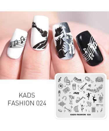 Alexnailart Nail Stamping Printing Plate Template Image Plate Stamper Scraper Music notes Musical instrument Dancer Jazz Pattern Nail Art Decoration DIY Print Manicure Design FA024 - Buy Online on SooperMarket.com