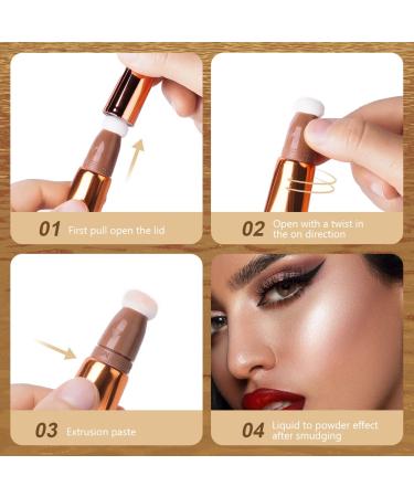 AOOWU Contour Beauty Wand - Liquid Highlighter & Matte Blush with Cushion Applicator - Buy Online on SooperMarket.com