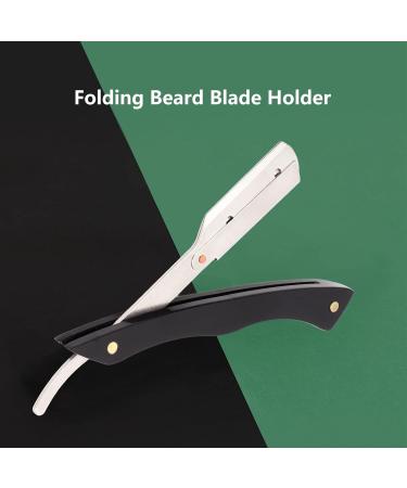 Stainless Steel Beard Blade Holder - Foldable Manual Razor Stand for Men | Durable Hairdresser Cutter Rack - Buy Online on SooperMarket.com