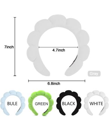 Spa Headband for Women - Soft Terry Cloth Makeup Headband Set for Face Washing and Skincare - Includes Face Wash Wristbands - Ideal Gift - Black+Grey - Buy Online on SooperMarket.com