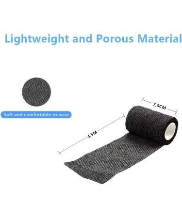 Buy Cojj 16 Pcs Self-Adhering Cohesive Bandage - 7.5cm x 4.5m Waterproof Elastic Bandage for Humans & Animals - Black - Buy Online on SooperMarket.com
