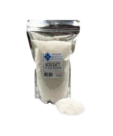 Baking Beauty and Beyond Premium Floss Sugar for Cotton Candy - Floss Sugar with Natural Ingredients for all Occasion Floss Sugar 400g - Plain White